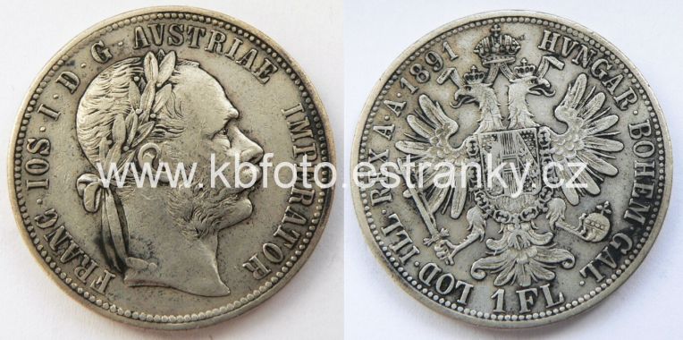 č.033 - 1 zlatník 1891 , patina