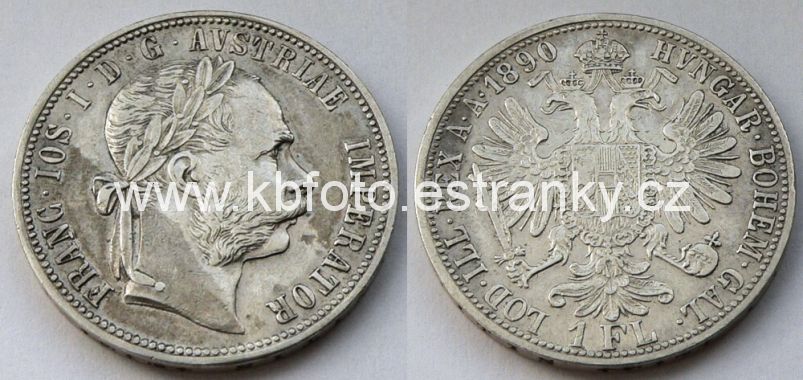 č.052 - 1 zlatník 1890  , patina