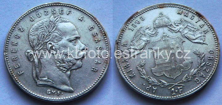 č.121 - 1 zlatník 1868 GY.F. 