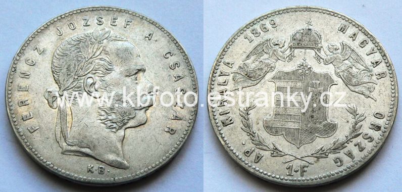 č.124 - 1 zlatník 1869 K.B. , patina