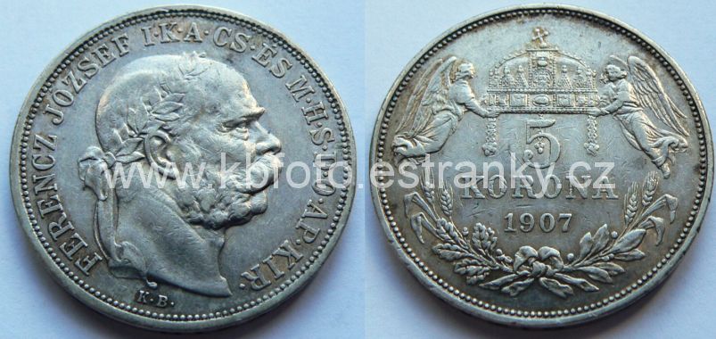 č.142 - 5 korun 1907 K.B. výroční
