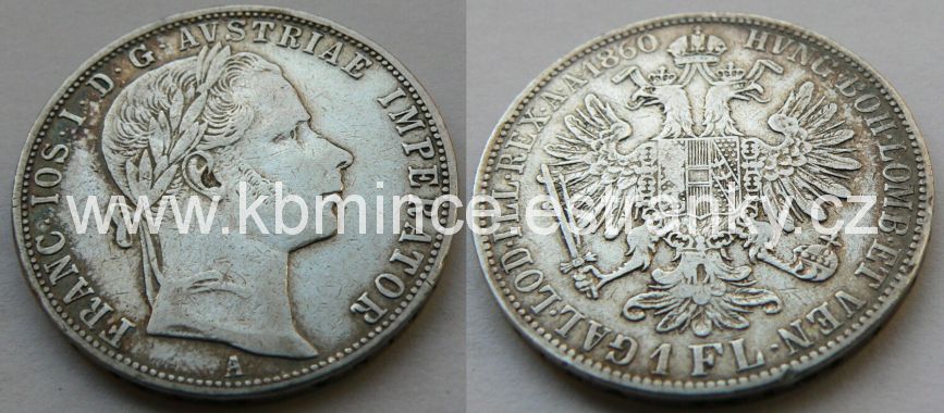 č.003 - 1 zlatník 1860 A , patina