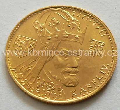 Československý 1 dukát 1980 Karel IV -  líc - mince č3