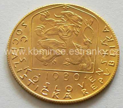 Československý 1 dukát 1980 Karel IV - rub - mince č3