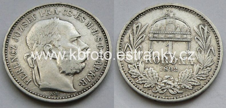 1 koruna 1892 K.B. 