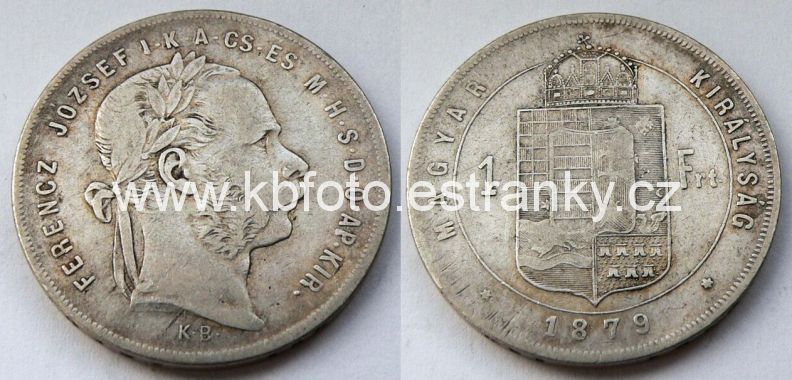 1 zlatník 1879 K.B. , patina