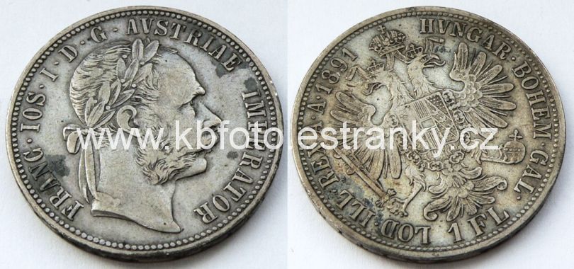 č.018 - 1 zlatník 1891 , patina
